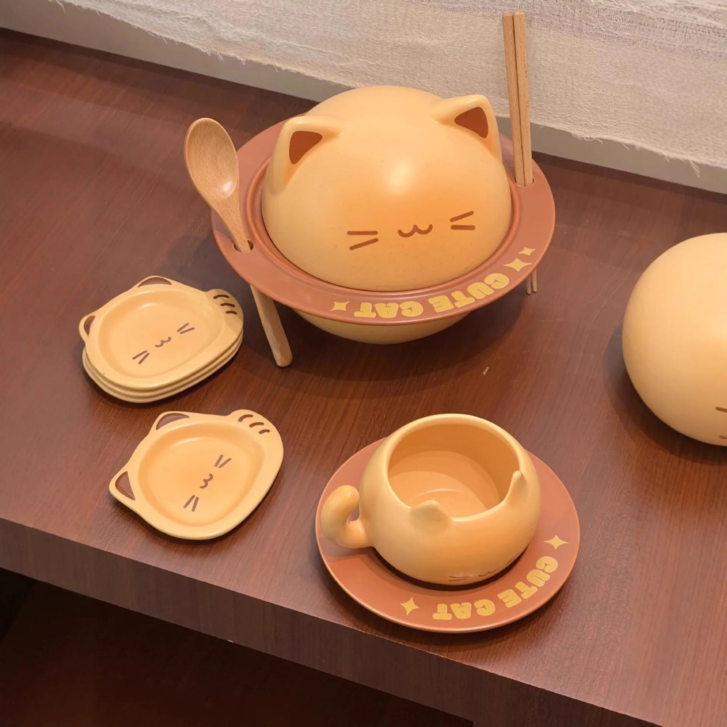 Ceramic Cat Ramen Bowl