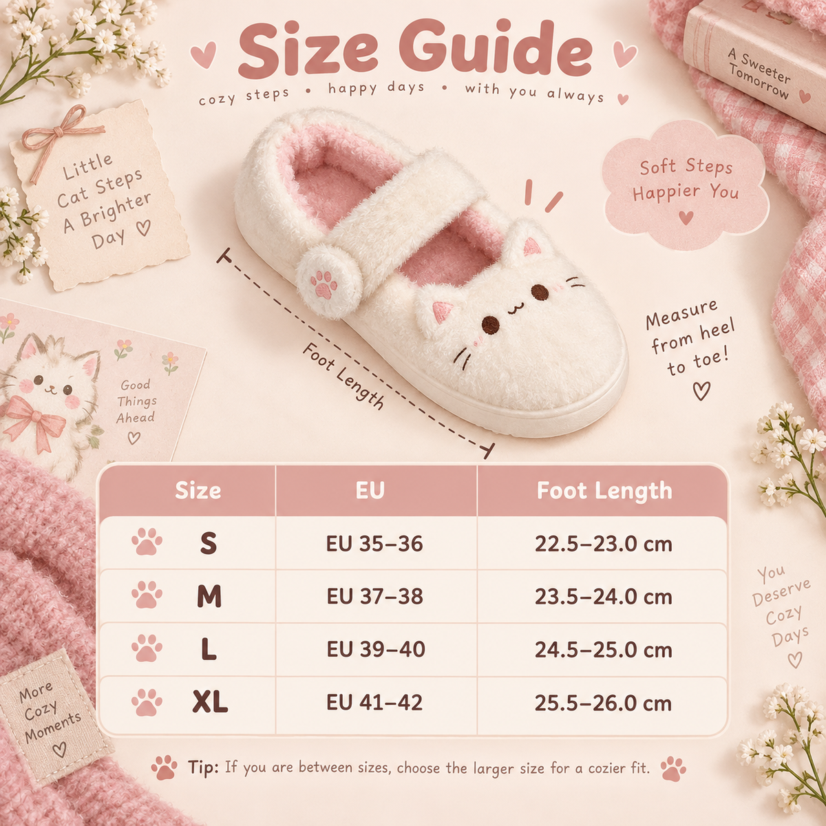 Fuzzy Cat Slippers — Soft Furry House Shoes