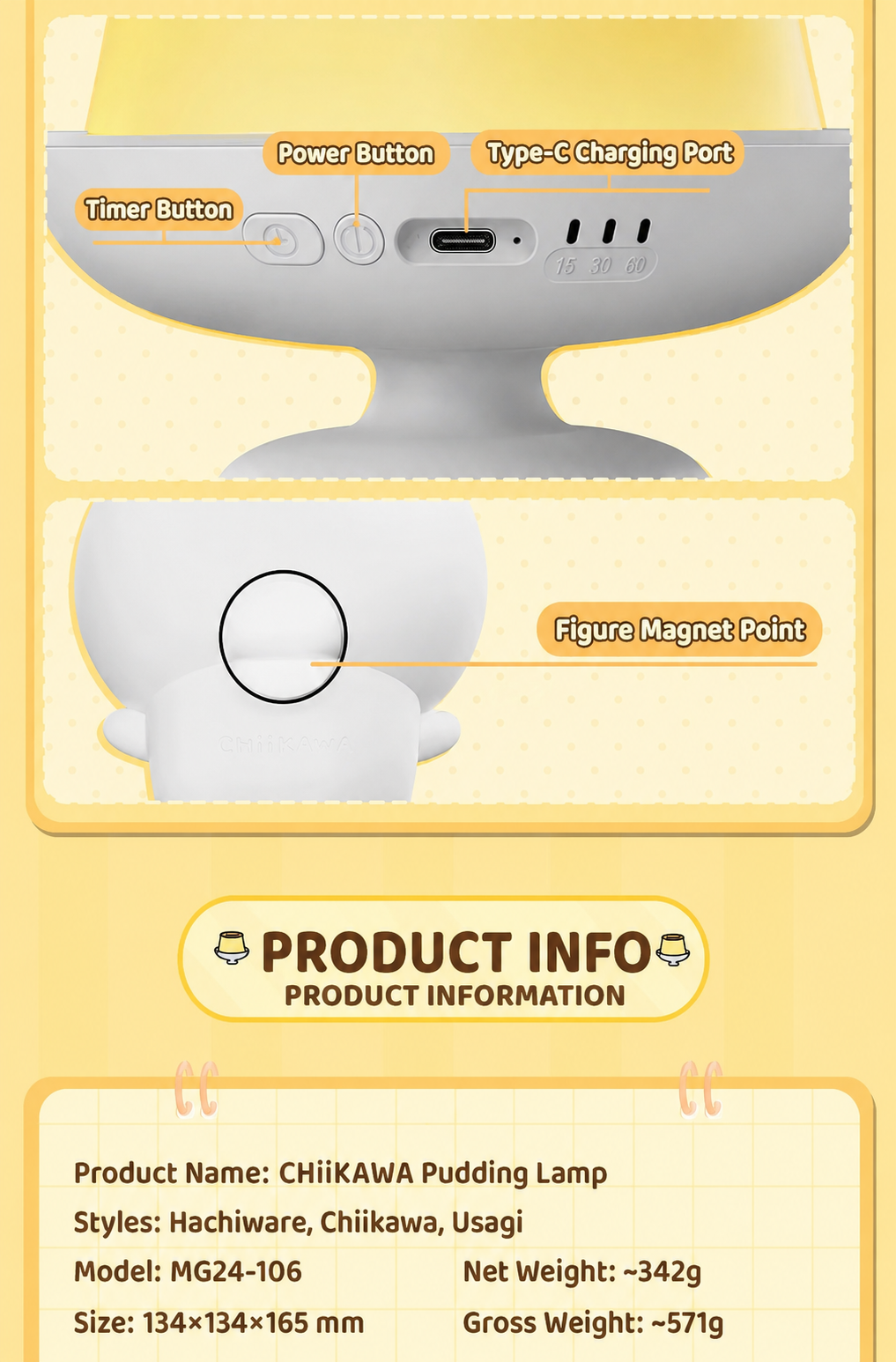 Chiikawa Pudding Lamp — Night Light