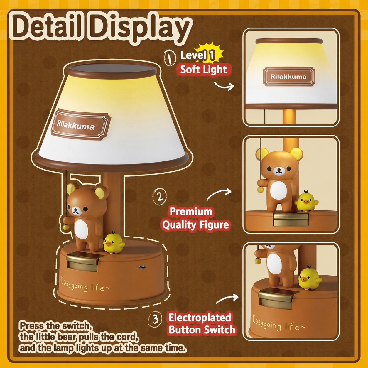Rilakkuma Glow Lamp — Cozy Bear Night Light