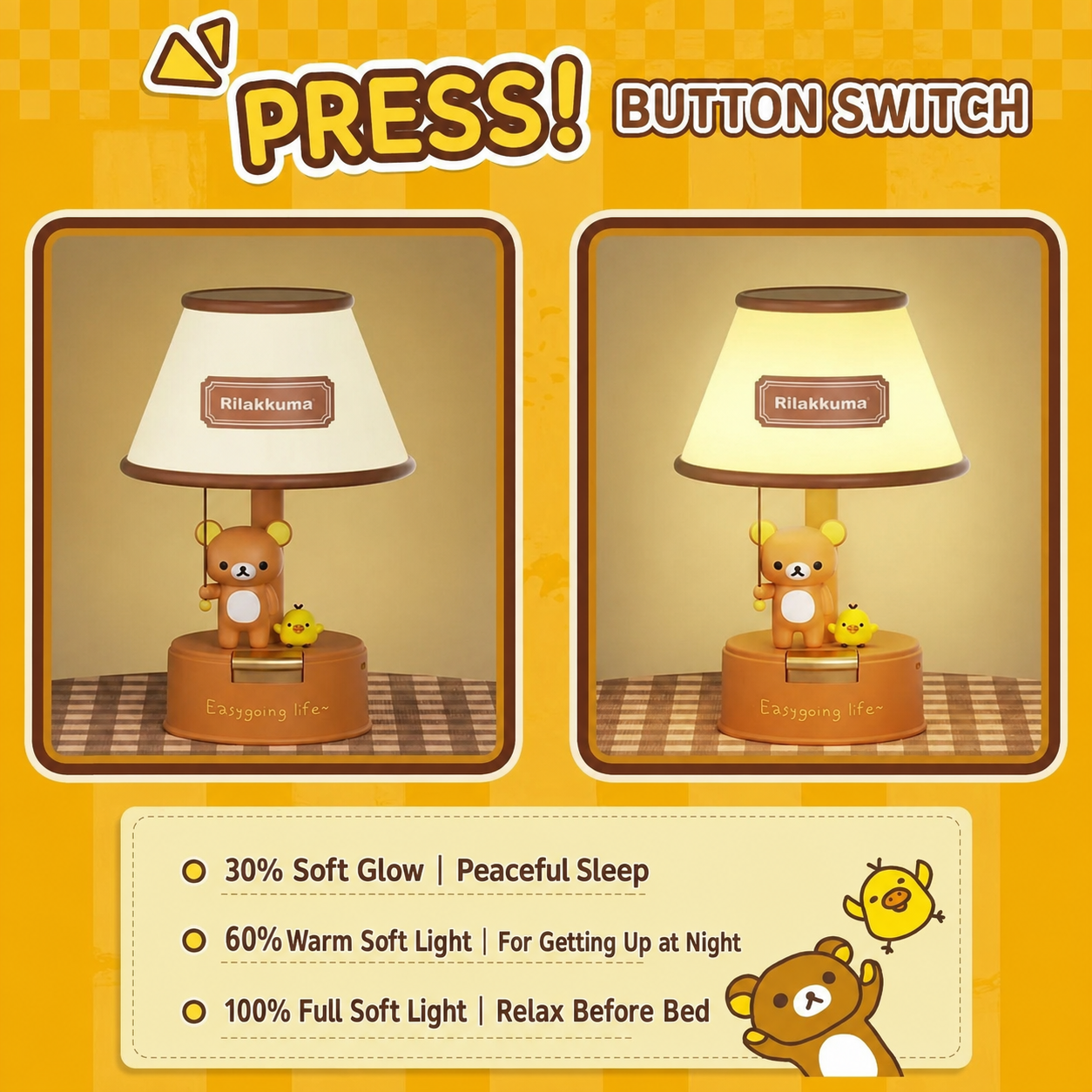 Rilakkuma Glow Lamp — Cozy Bear Night Light