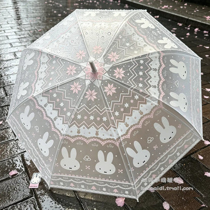 Cute Bunny Umbrella — Long Handle, Automatic Open