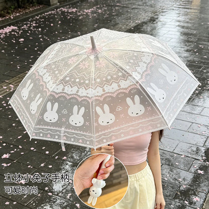 Cute Bunny Umbrella — Long Handle, Automatic Open