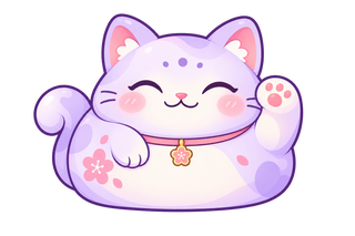 little rue lucky cat mascot
